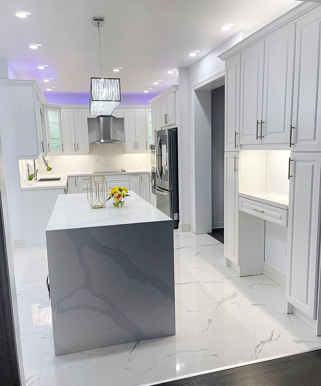 Tile installed in kitchen