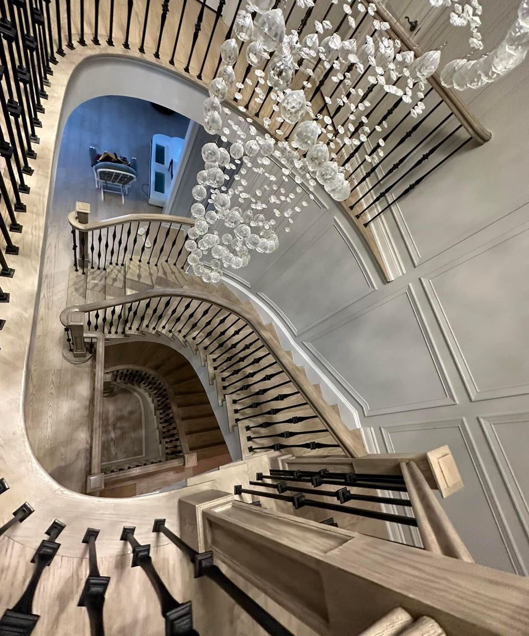Constructed staircase and railings